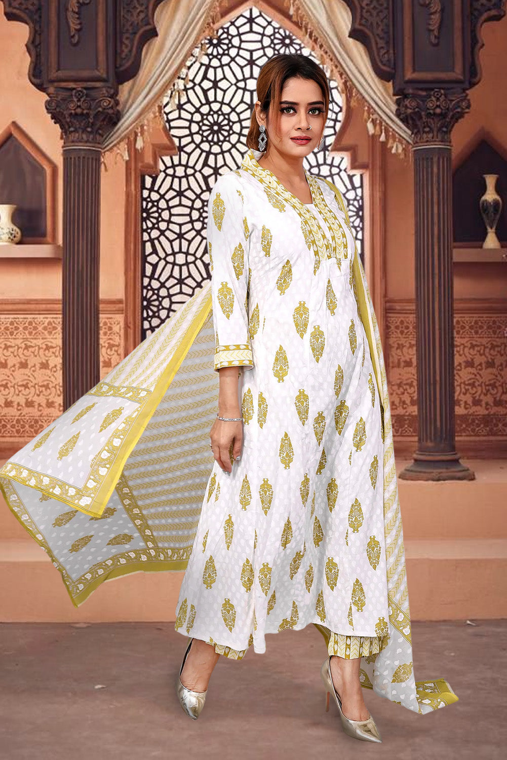 Yellow Elegant Kurti Set